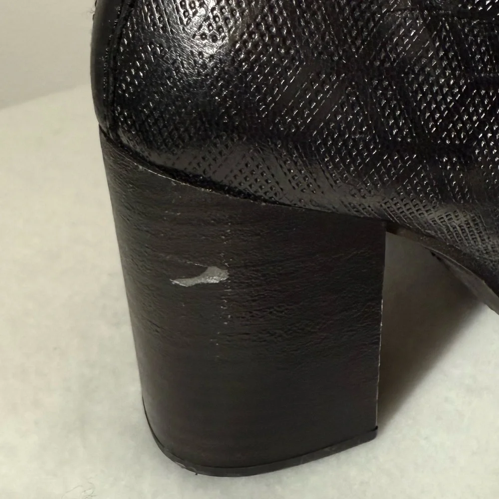 Miz Mooz Black Leather Heeled Boots Women’s Size 38 (7.5 IS) - Picture 7 of 11